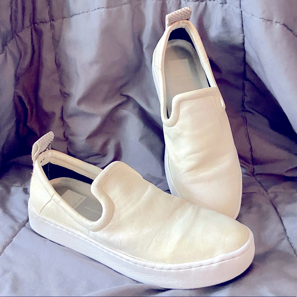 Dolce Vita White Slip on Shoes
